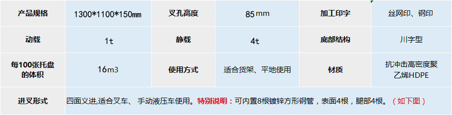 JSL-1311川字網(wǎng)格塑料托盤(pán)